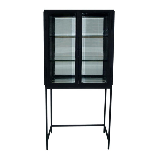 Salvador 2 Door Cabinet Black W/ Stand