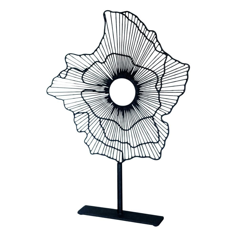 Deco Flower On Stand Black Small