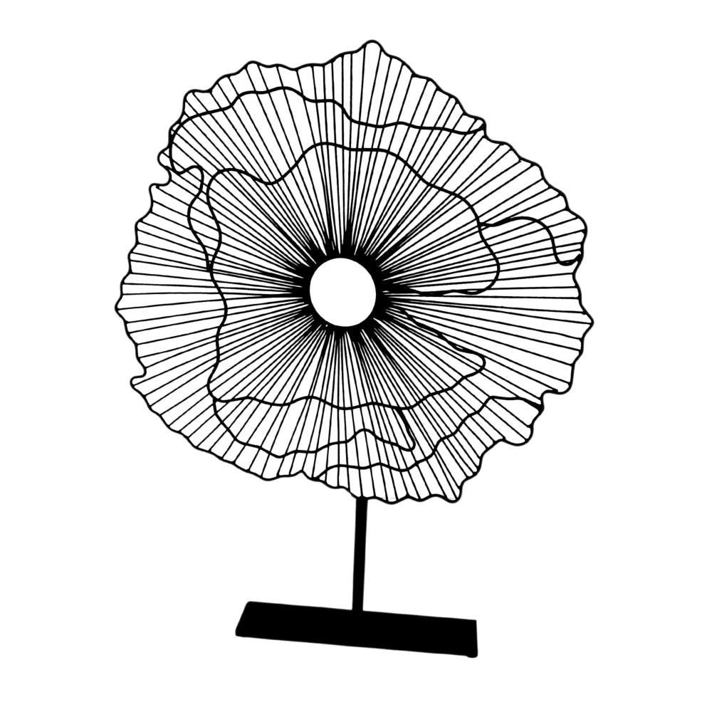 Deco Flower On Stand Black Large