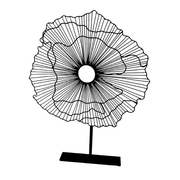 Deco Flower On Stand Black Large