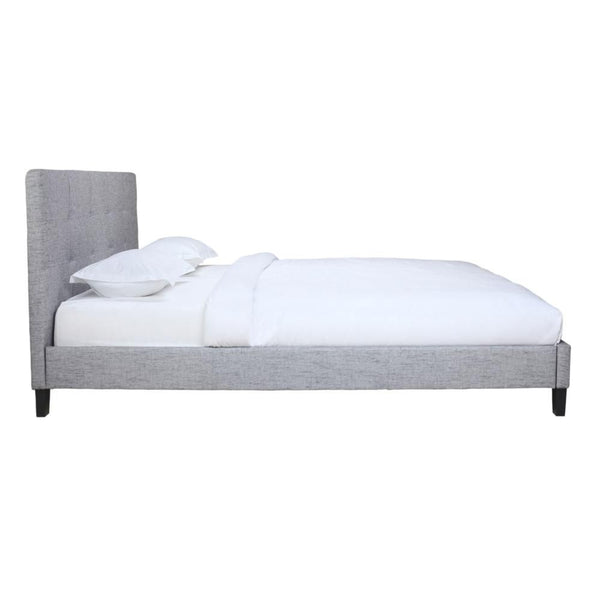 Eliza Queen Bed Light Grey Fabric