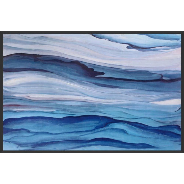Blue Bands Wall Décor With Frame