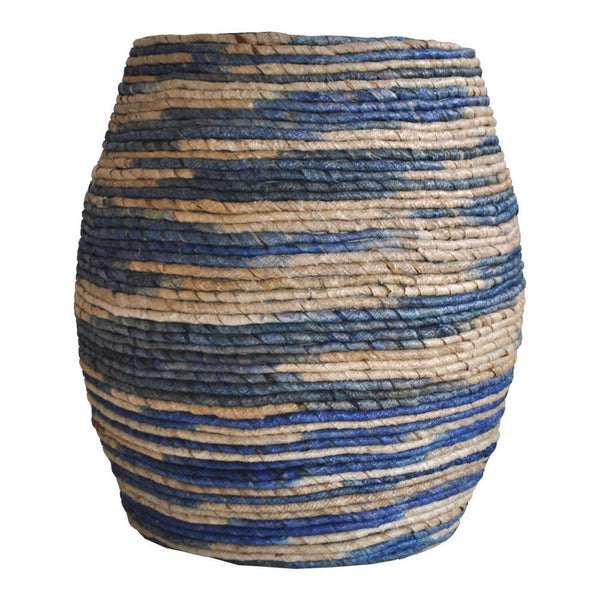 Abaca Drum Stool Blue