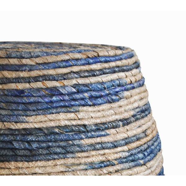 Abaca Drum Stool Blue
