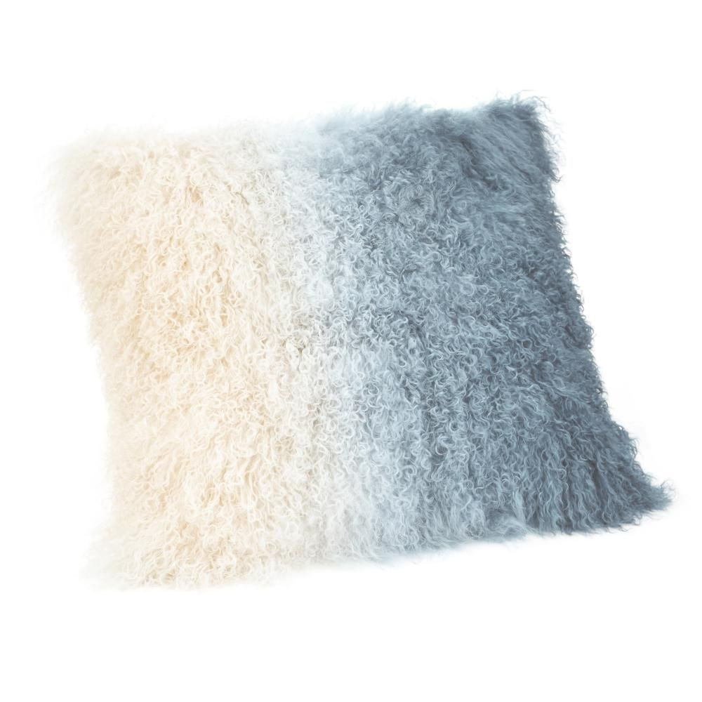 Lamb Fur Pillow Light Deep Blue Spectrum