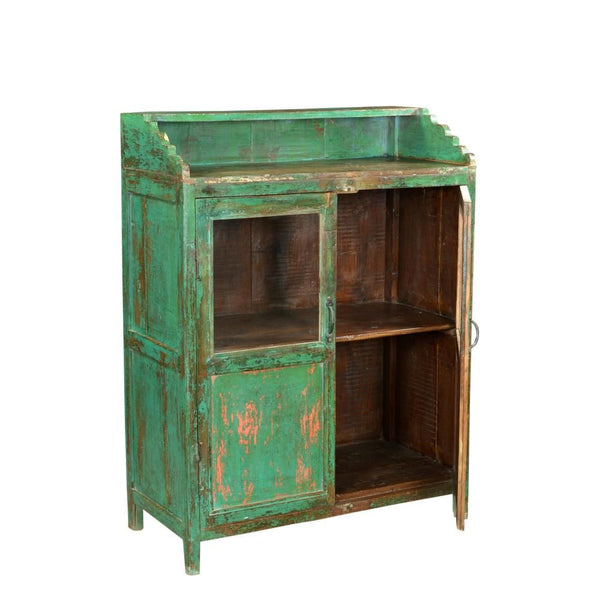 Glass Door Cabinet Light Green