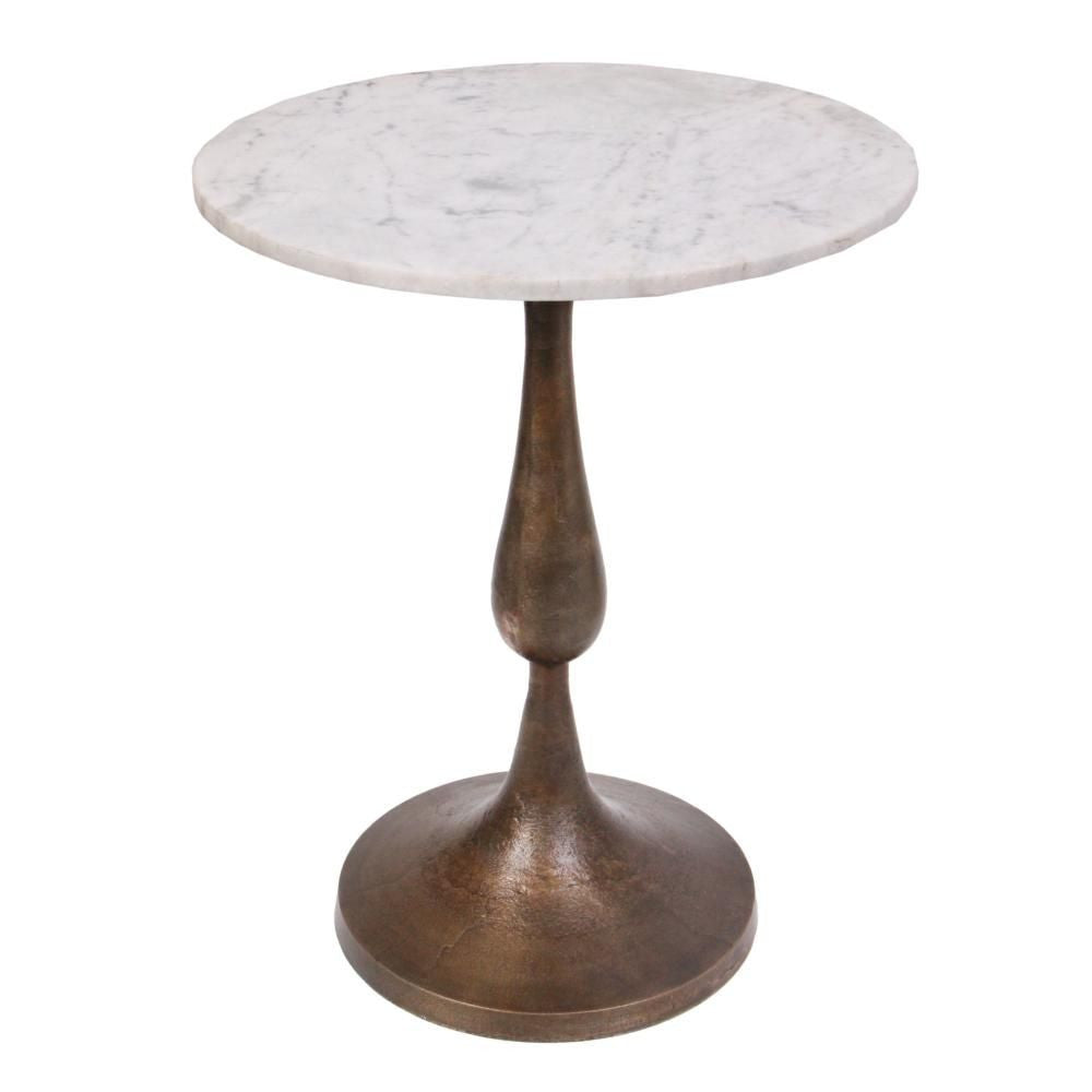 Lydia Side Table Gold W/Marble Top