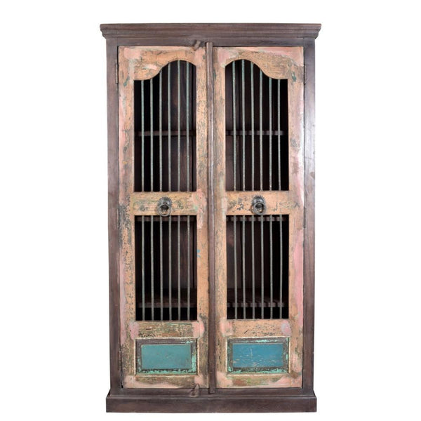 Tall Antique Door Teak And Mango Cabinet