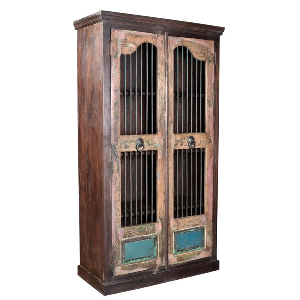 Tall Antique Door Teak And Mango Cabinet