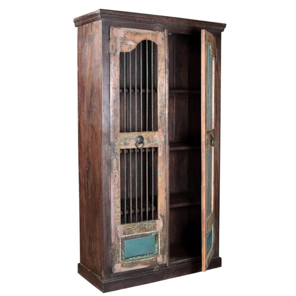 Tall Antique Door Teak And Mango Cabinet