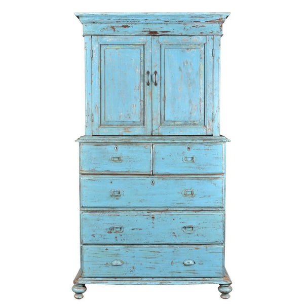 Reclaimed Teak Cabinet Teal Blue