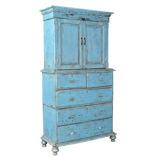 Reclaimed Teak Cabinet Teal Blue