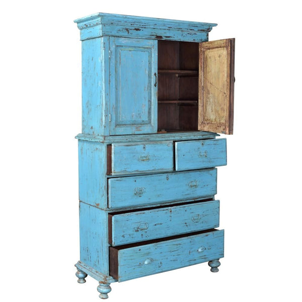 Reclaimed Teak Cabinet Teal Blue