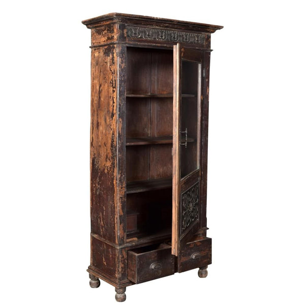 Glass Door Teak Cabinet