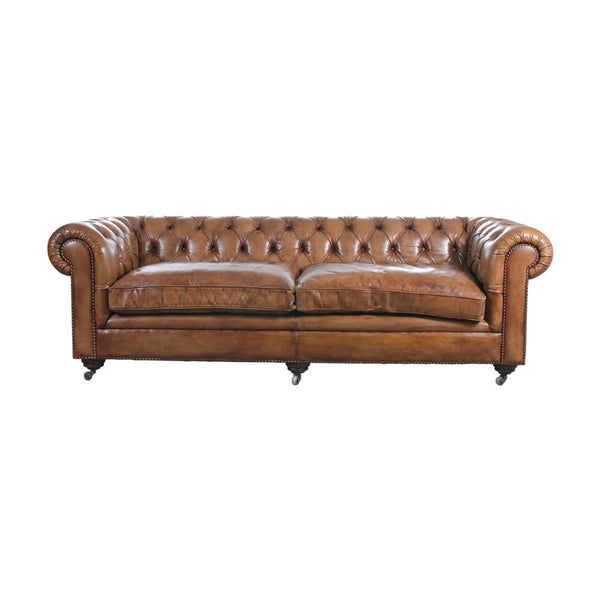 Madden Leather Sofa Light Brown