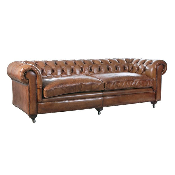 Madden Leather Sofa Light Brown