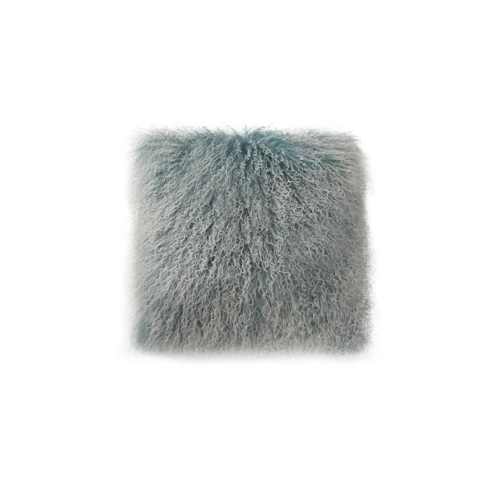 Lamb Fur Pillow Large Blue Snow