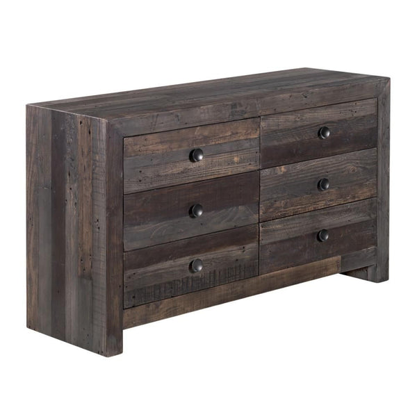 Vintage 6 Drawer Dresser Grey