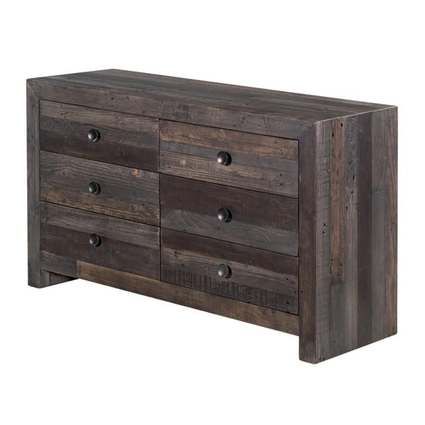 Vintage 6 Drawer Dresser Grey