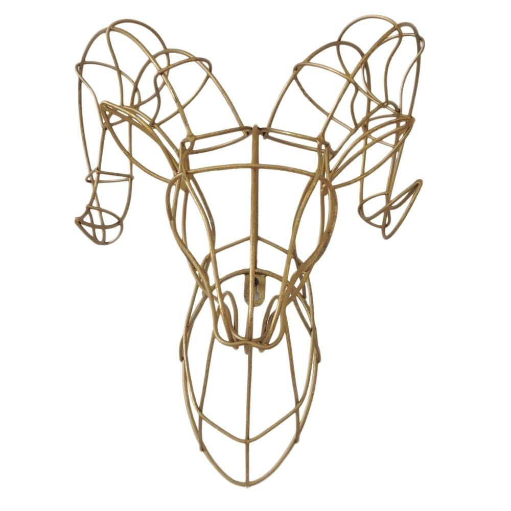 Gold Ram Wire Wall Décor