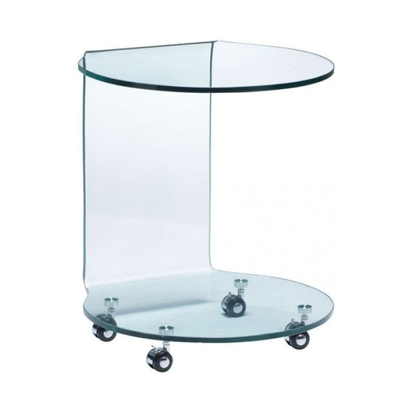 Mission Side Table Clear Glass