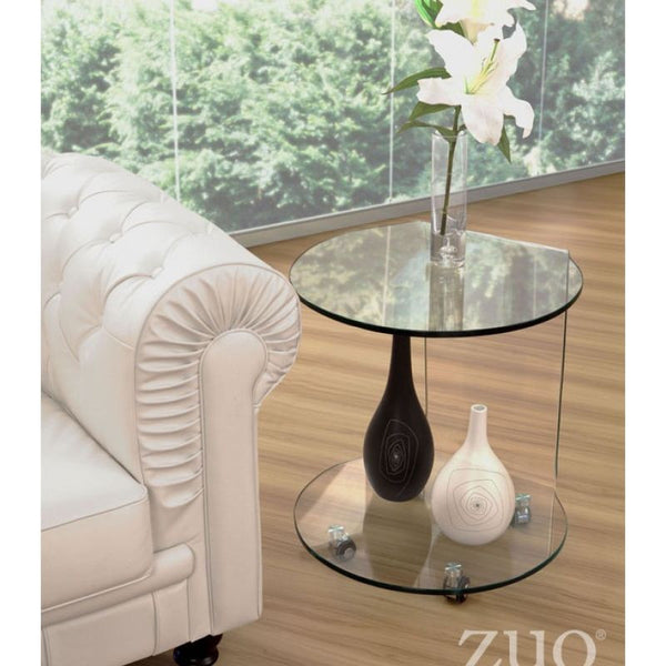 Mission Side Table Clear Glass