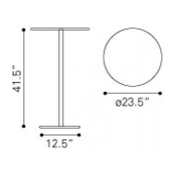 Cyclone Bar Table White