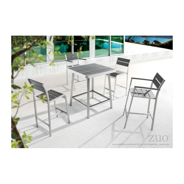 Megapolis Bar Arm Chair Brush Aluminum