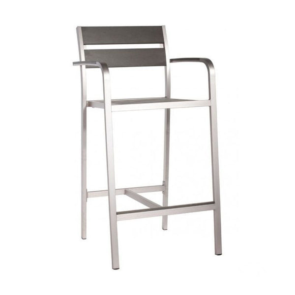 Megapolis Bar Arm Chair Brush Aluminum