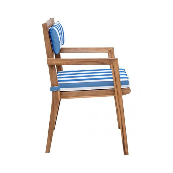 Nautical Chair Seat Cushion Blue & White