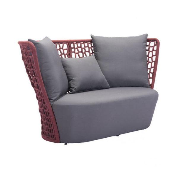 Faye Bay Beach Sofa Cranberry & Gray