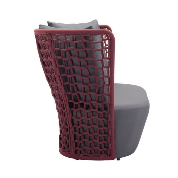 Faye Bay Beach Sofa Cranberry & Gray