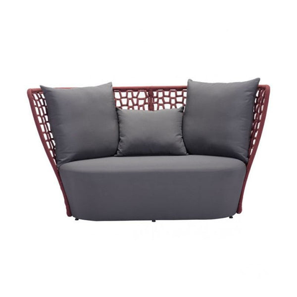Faye Bay Beach Sofa Cranberry & Gray