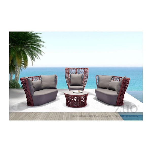 Faye Bay Beach Sofa Cranberry & Gray