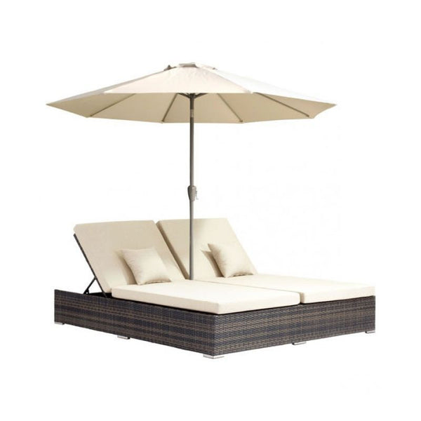 Atlantic Double Chaise Lounge Brown