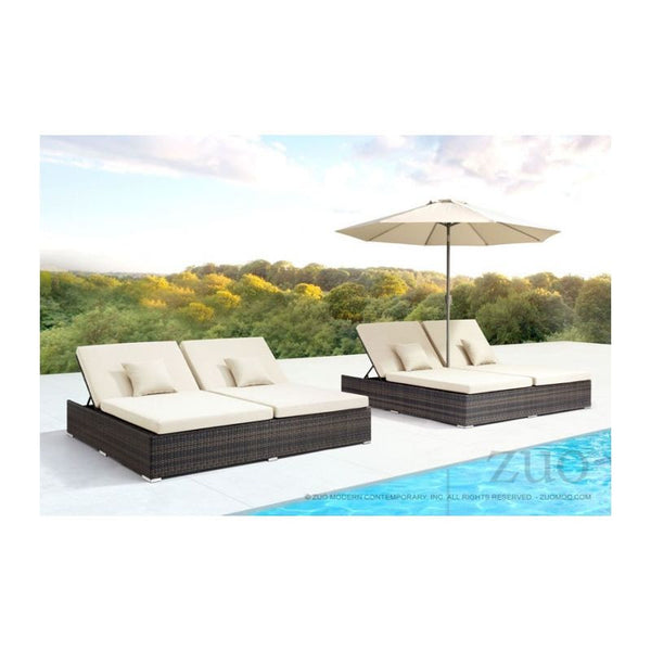 Atlantic Double Chaise Lounge Brown