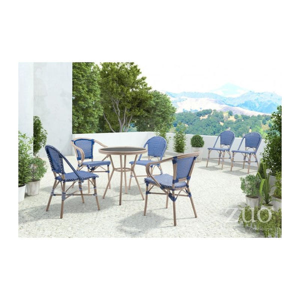 Paris Dining Arm Chair Navy Blue&White