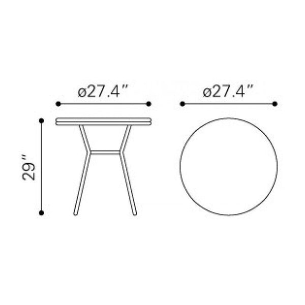 Mareilles Bistro Table Dark Brown