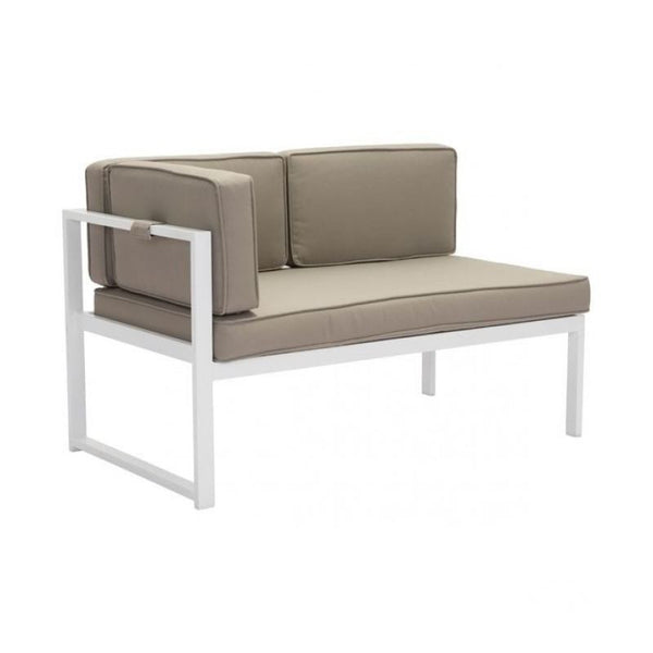 Golden Beach Chaise Lhf White & Taupe