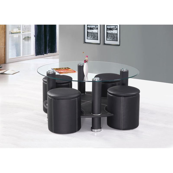 5 Piece Coffee Table & Ottomans Set