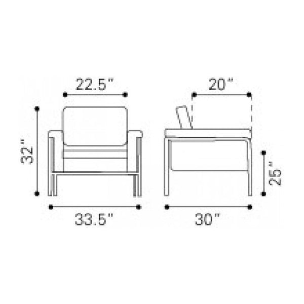 Singular Arm Chair Terracotta