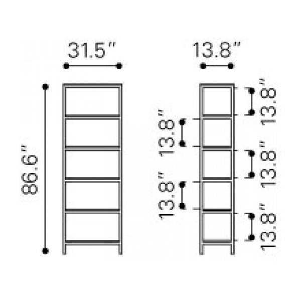 Mission Bay Tall Six Level Shelf