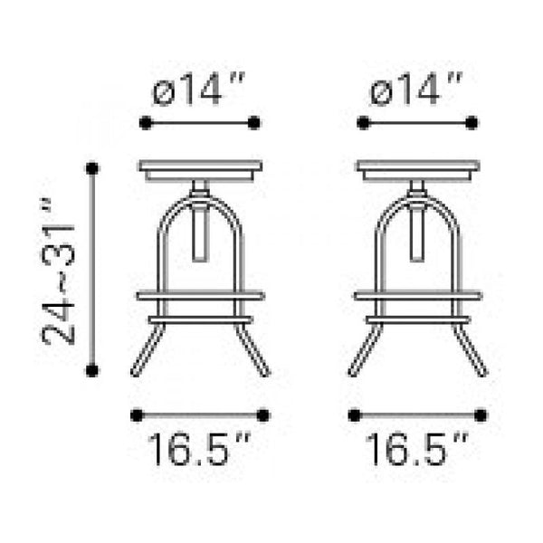 Twin Peaks Counter Stool