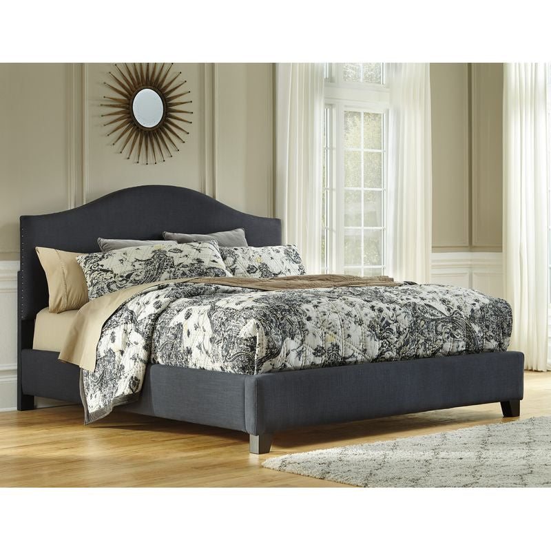 Kasidon Navy Upholstered Bed (King)