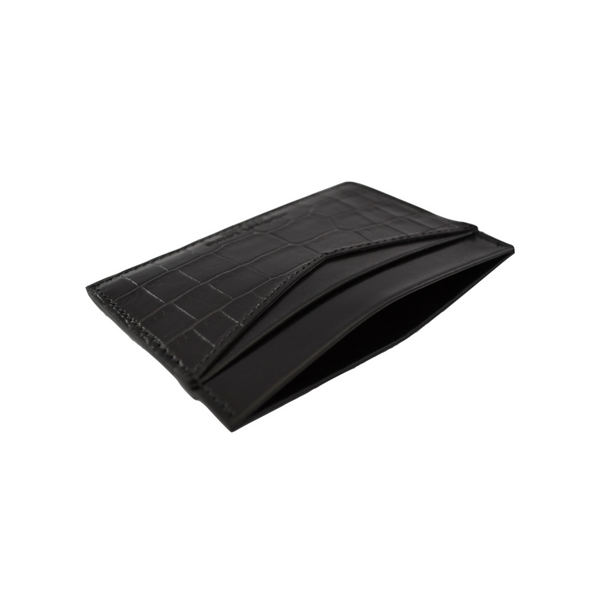 Black Croc Embossed Card Holder