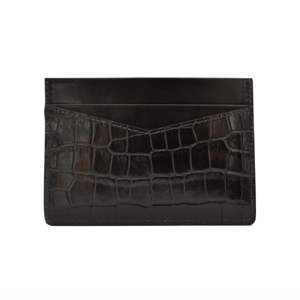 Black Croc Embossed Card Holder