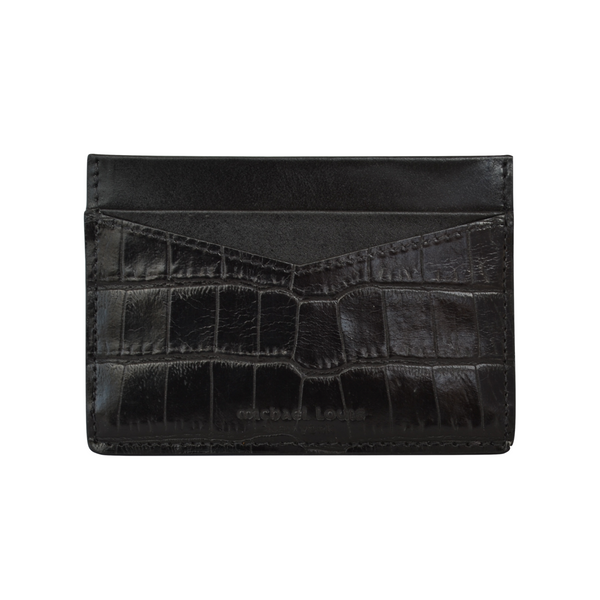 Black Croc Embossed Card Holder