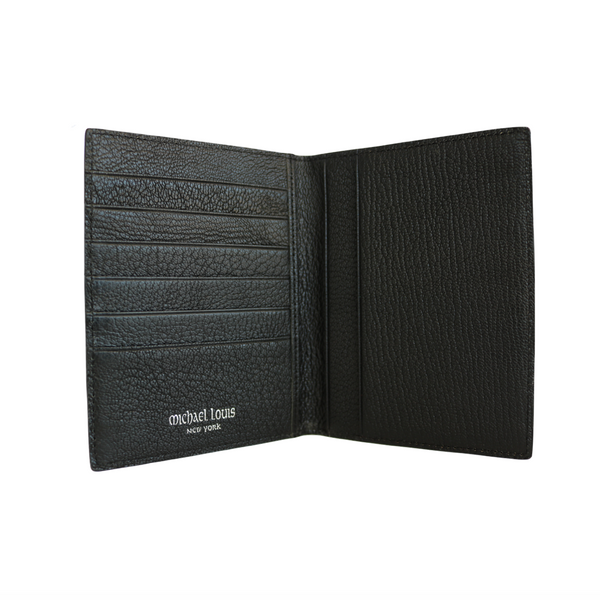 Jet Black Ostrich Passport Holder