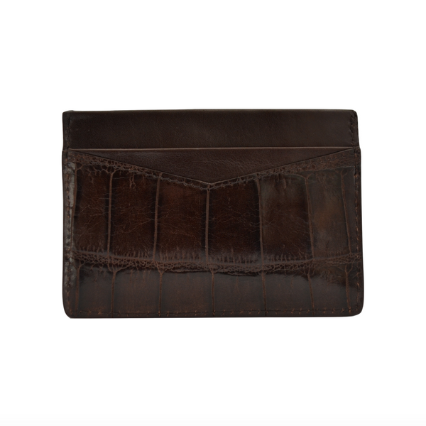Brown Croc Embossed Card Holder
