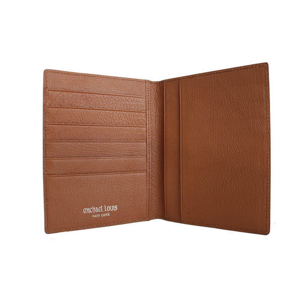 Brown Ostrich Passport Holder